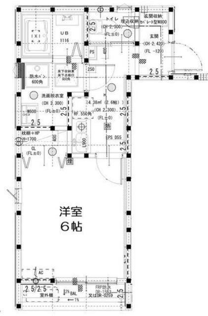 グランソフィア蕨(1K/2階)の間取り写真
