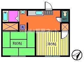 プチハイツ岩瀬(2DK/2階)の間取り写真