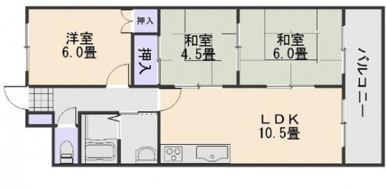 コーポサンシャイン(3LDK/3階)の間取り写真