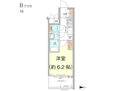 エスリード難波ザ・ブライト(1K/11階)の間取り写真