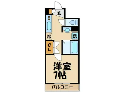 キングスコート(1K/1階)の間取り写真