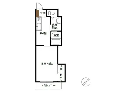 なすのハイツ(1K/2階)の間取り写真