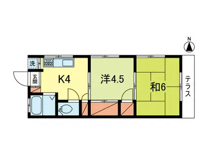 コーポラス永福B(2K/1階)の間取り写真