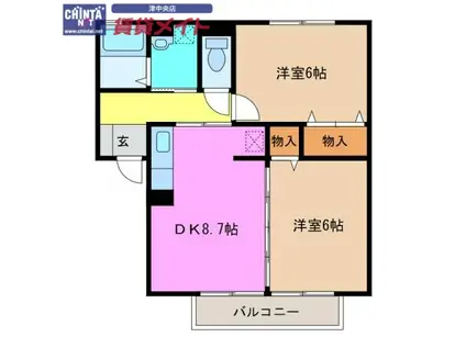 LAFORET結城 A棟(2DK/1階)の間取り写真