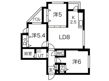 BLANC(3LDK/3階)の間取り写真