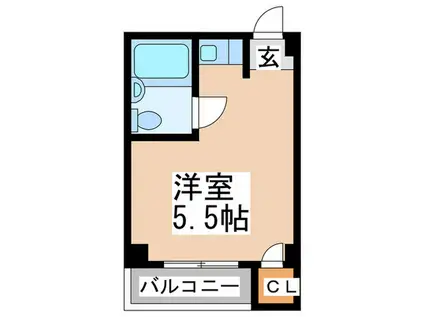 コーポ千本(ワンルーム/3階)の間取り写真