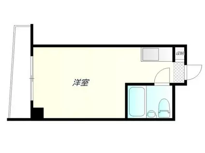 ハイツベルグ武蔵(ワンルーム/4階)の間取り写真