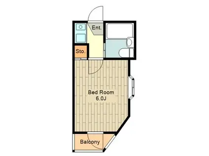 ニチエーイン立川(1K/2階)の間取り写真