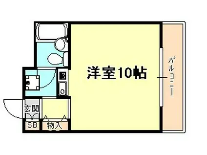 ジュネス神戸(ワンルーム/2階)の間取り写真