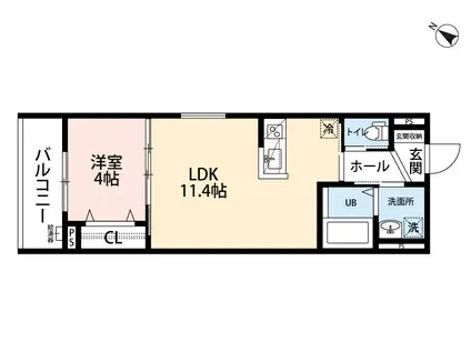 ABETINA高宮(1LDK/3階)の間取り写真