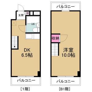 赤坂第一ビル(1DK/1階)の間取り写真