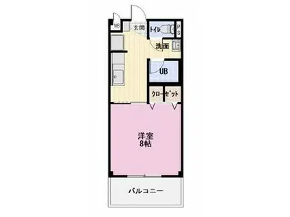 ラ・ロッシュ(1K/1階)の間取り写真