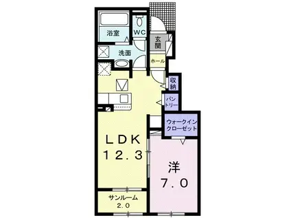 ヴィラ プレジールIV(1LDK/1階)の間取り写真