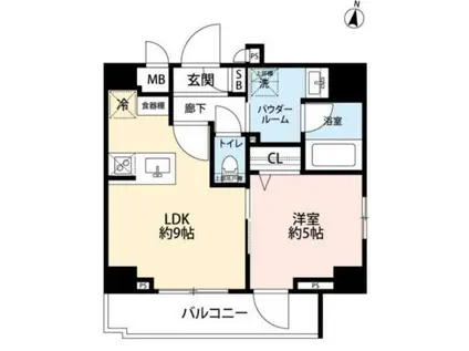 グランドコンシェルジュ恵比寿(1DK/3階)の間取り写真