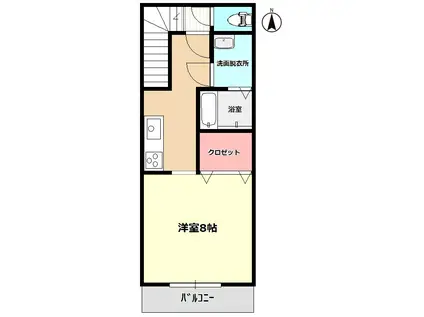 JR吉備線 東総社駅 徒歩3分 2階建 築10年(1K/2階)の間取り写真