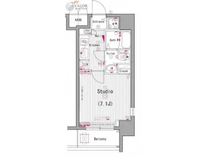 ガーラ横濱南(1K/10階)の間取り写真