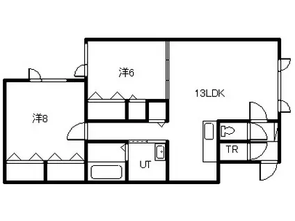 ハスコート留萌(2LDK/1階)の間取り写真