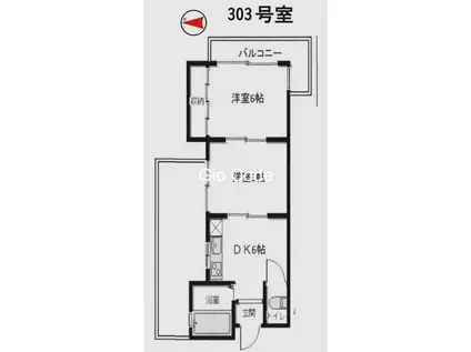 サンマンション(2DK/3階)の間取り写真