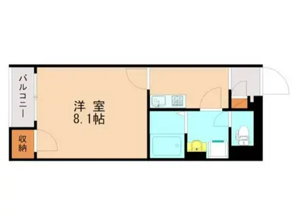 クレイノオークタウンIV(1K/1階)の間取り写真