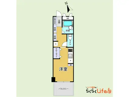 ヒルズグリーン(ワンルーム/1階)の間取り写真