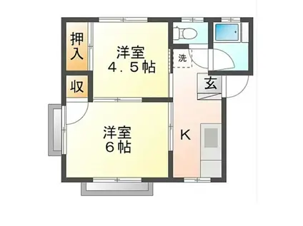 コーポ松山(2K/1階)の間取り写真