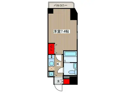 HUMANハイム亀戸II(ワンルーム/5階)の間取り写真