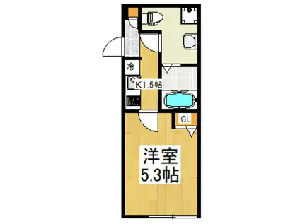 LILY&A(1K/3階)の間取り写真