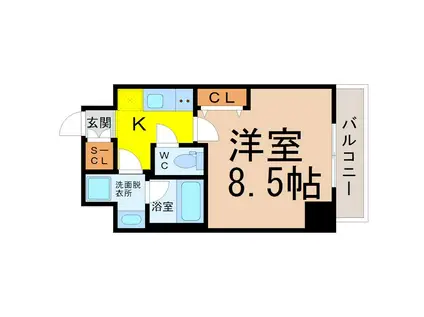 レジデンシア泉I(1K/3階)の間取り写真