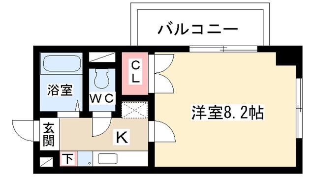 シティライフ一社南(1K/2階)の間取り写真