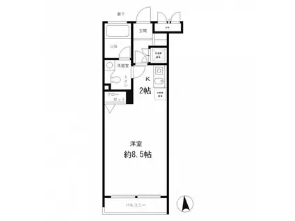 レジディア笹塚(1DK/3階)の間取り写真