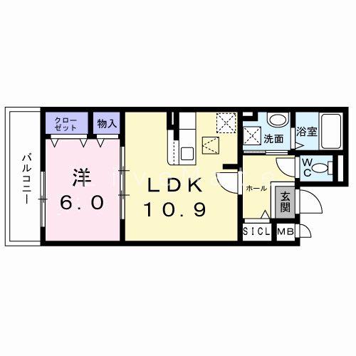 プレミアスペースII(1LDK/3階)の間取り写真