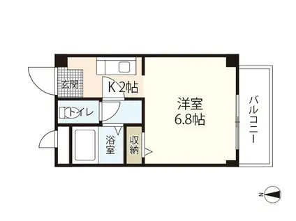 フィネスY(1K/3階)の間取り写真