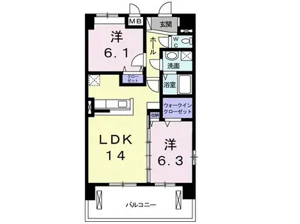 サニー・レジデンス(2LDK/7階)の間取り写真