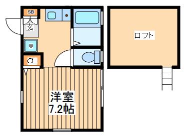 ジーエーヒルズ和田町(ワンルーム/2階)の間取り写真