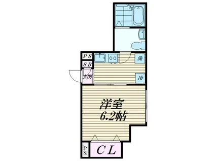 サンスーシー(1K/1階)の間取り写真