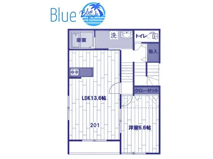 サニーシップレジデンス(1LDK/2階)の間取り写真