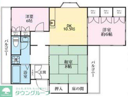 エンブレム上尾(3DK/1階)の間取り写真