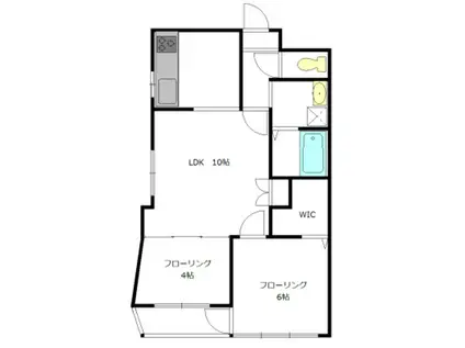 サンライズ武蔵小金井II(2LDK/3階)の間取り写真