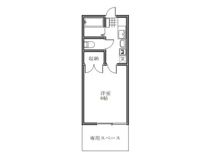 シャン・ド・フルール(1K/1階)の間取り写真
