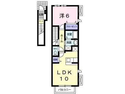 プロムナ-ドIII(1LDK/2階)の間取り写真