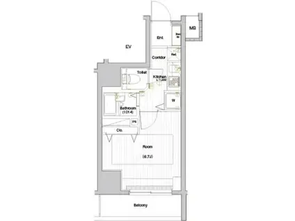 SYNEX HON-KOMAGOME(1K/6階)の間取り写真