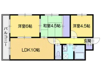 大砂ビル(3LDK/7階)の間取り写真