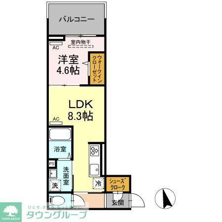 セレスティア高島平(1LDK/2階)の間取り写真