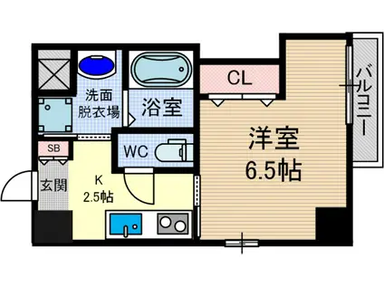 OASIS BRILLIANT(1K/6階)の間取り写真