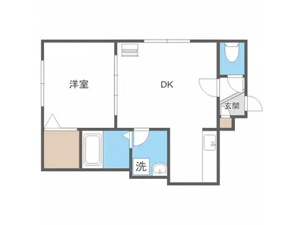 サルヴェーレ(1LDK/2階)の間取り写真