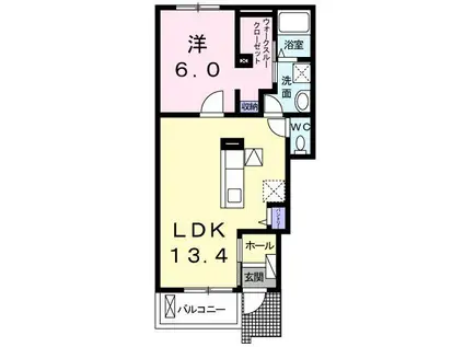 パステルプリンセス II(1LDK/1階)の間取り写真