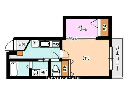 グランヴェルデ上荒田(1K/3階)の間取り写真