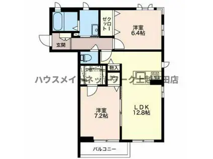 マストテラス上越春日野(2LDK/1階)の間取り写真