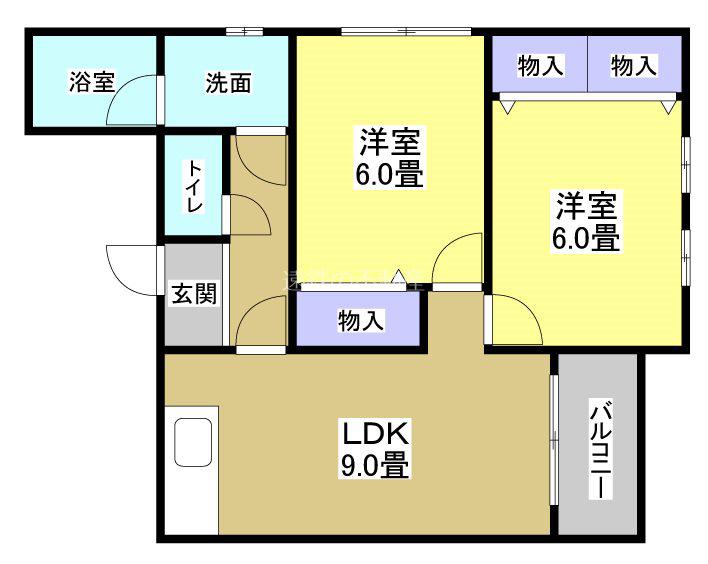 久嶋ハイム(2DK/2階)の間取り写真