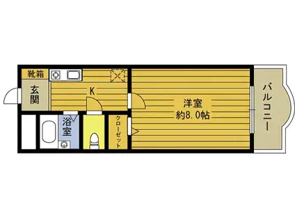 メリヴェール泉(1K/2階)の間取り写真